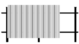 Забор вертикальный из профлиста на 2 лагах 40x20, столбы 60x40 - эконом