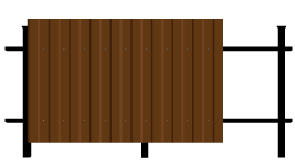 Забор двухсторонний из цветного профлиста на 2 лагах 40*20, столбы 60*60 - бетонируются