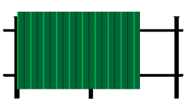 Забор вертикальный из цветного профлиста на 2 лагах 40*20, столбы 60*60 - бетонируются