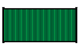 Забор вертикальный из цветного профлиста в уголке 40*40, столбы 80*80 - бетонируются